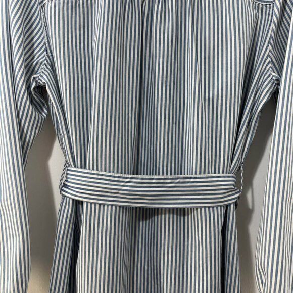 Pinstripe Casual Long Sleeve Basic Button Front Falls Creek Shirt Dress [size L] - Picture 7 of 10